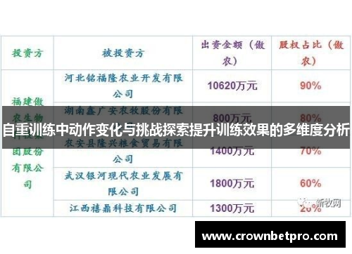 自重训练中动作变化与挑战探索提升训练效果的多维度分析